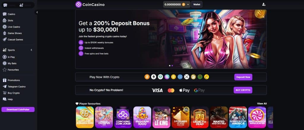 CoinCasino - VPN Friendly Casino With the Largest Welcome Offer and the biggest casino games collection